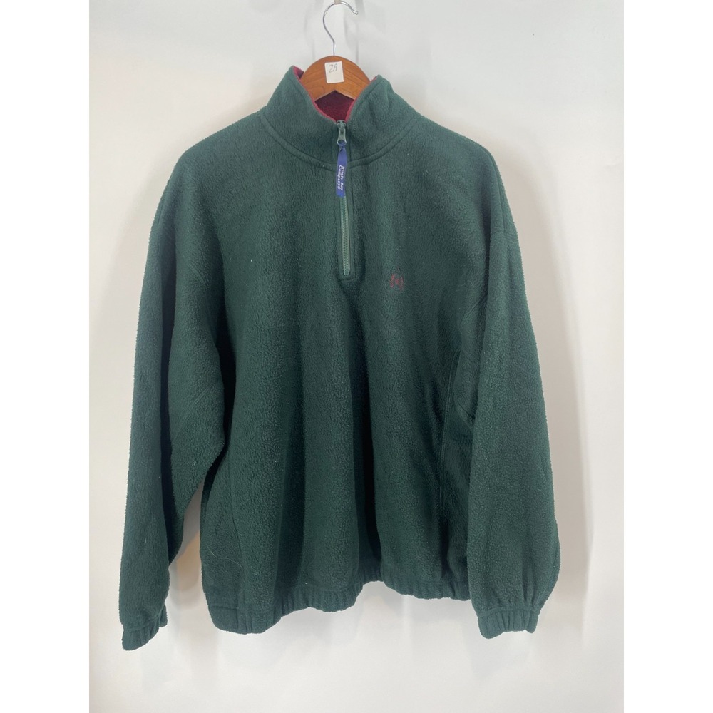 Vintage Bugle Boy Company 1/4 Zip Fleece Pullover Jacket Dark Green Mens Size M